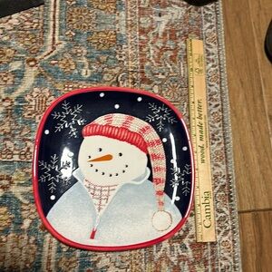 Santa Snowman Plate